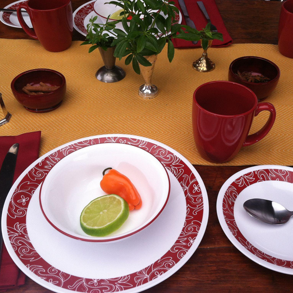 Corelle Livingware Series 16 Pcs Set Bandhani - bakeware bake house kitchenware bakers supplies baking