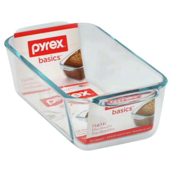 Pyrex Rectangular Glass Loaf Pan 1.5-qt - bakeware bake house kitchenware bakers supplies baking