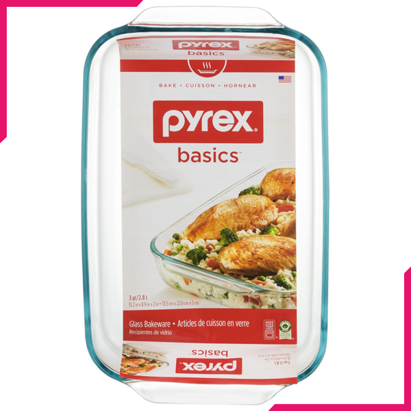 Pyrex Oblong Glass Baking Dish 3-quart - bakeware bake house kitchenware bakers supplies baking