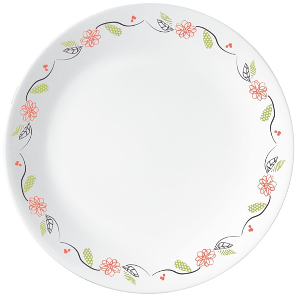 Corelle Livingware 8.5" Luncheon Plate Tangerine Garden - bakeware bake house kitchenware bakers supplies baking
