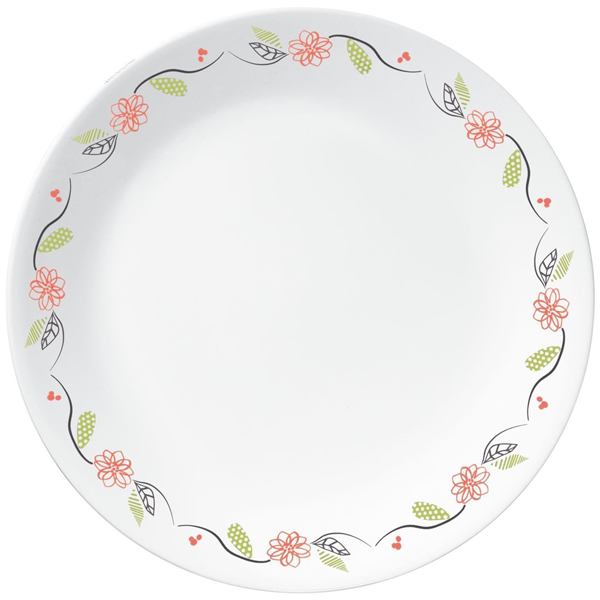 Corelle Livingware 8.5" Luncheon Plate Tangerine Garden - bakeware bake house kitchenware bakers supplies baking
