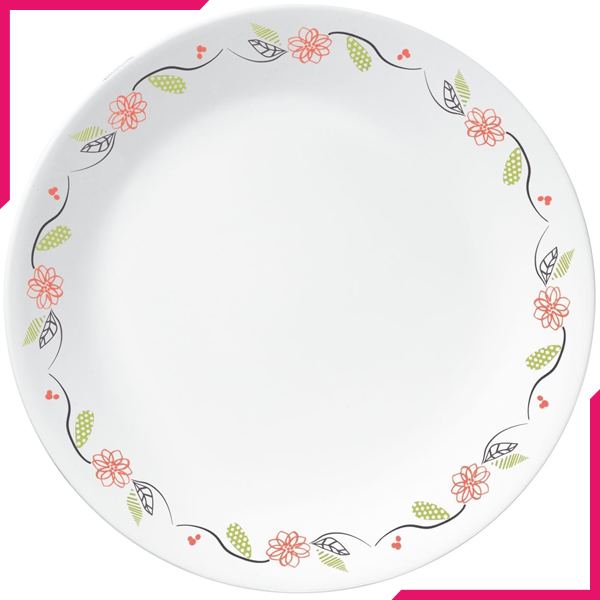 Corelle Livingware 8.5" Luncheon Plate Tangerine Garden - bakeware bake house kitchenware bakers supplies baking