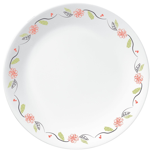 Corelle Livingware 10.25" Dinner Plate Tangerine Garden - bakeware bake house kitchenware bakers supplies baking