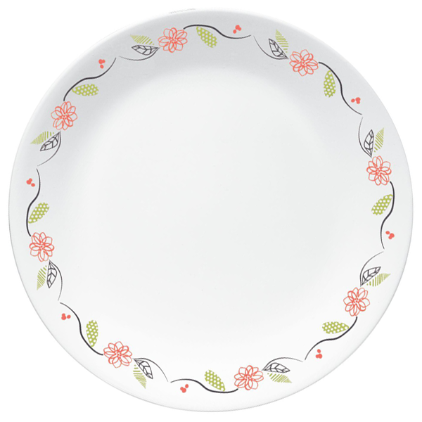 Corelle Livingware 10.25" Dinner Plate Tangerine Garden - bakeware bake house kitchenware bakers supplies baking