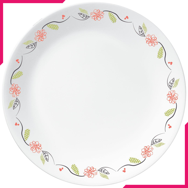 Corelle Livingware 10.25" Dinner Plate Tangerine Garden - bakeware bake house kitchenware bakers supplies baking