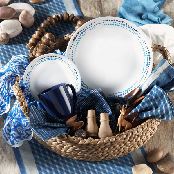 Corelle Livingware Series 16 Pcs Set Ocean Blues - bakeware bake house kitchenware bakers supplies baking