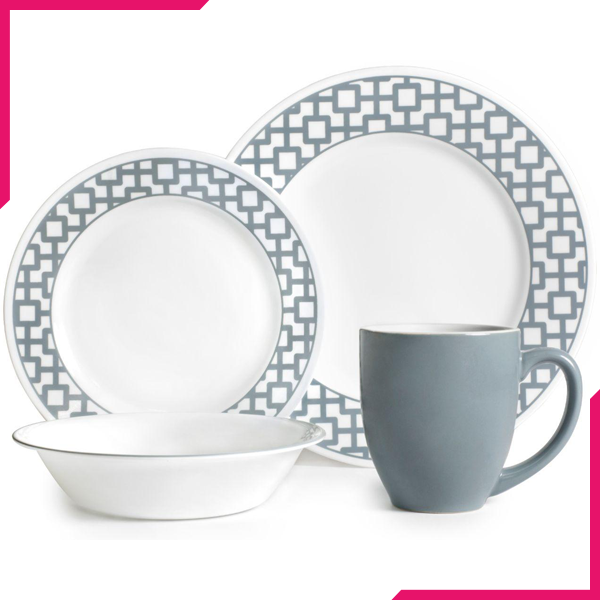 Corelle 16 Pcs Set Urban Grid - IMP - bakeware bake house kitchenware bakers supplies baking