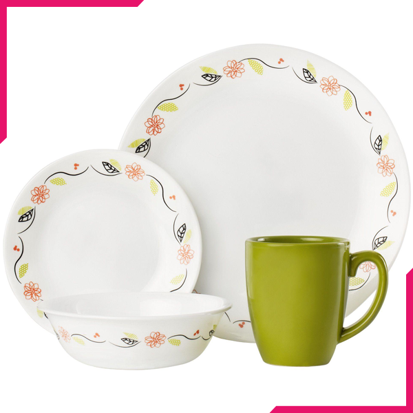 Corelle Livingware Series 16 Pcs Set Tangerine Garden - bakeware bake house kitchenware bakers supplies baking