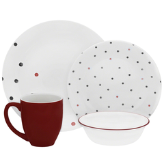 Corelle 16 Pcs Set Polka Dottie -Vive - bakeware bake house kitchenware bakers supplies baking