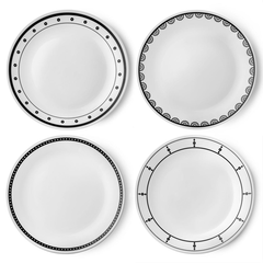 Corelle Livingware Series 16 Pcs Set Black & White mix & match - bakeware bake house kitchenware bakers supplies baking