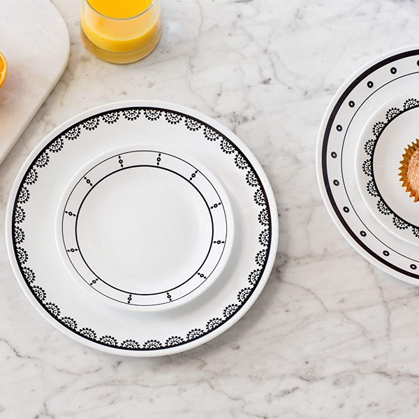 Corelle Livingware Series 16 Pcs Set Black & White mix & match - bakeware bake house kitchenware bakers supplies baking