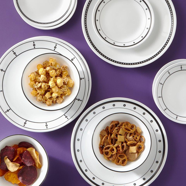 Corelle Livingware Series 16 Pcs Set Black & White mix & match - bakeware bake house kitchenware bakers supplies baking