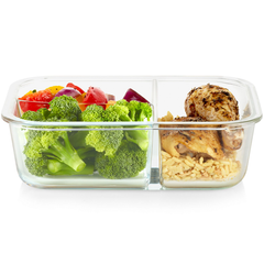 Pyrex Mealbox 5.5 Cup Divided Glass Food Storage