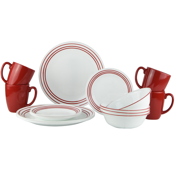 Corelle Livingware Series 16 Pcs Set Ruby Red - bakeware bake house kitchenware bakers supplies baking