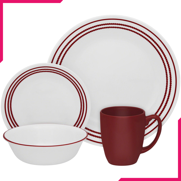 Corelle Livingware Series 16 Pcs Set Ruby Red - bakeware bake house kitchenware bakers supplies baking