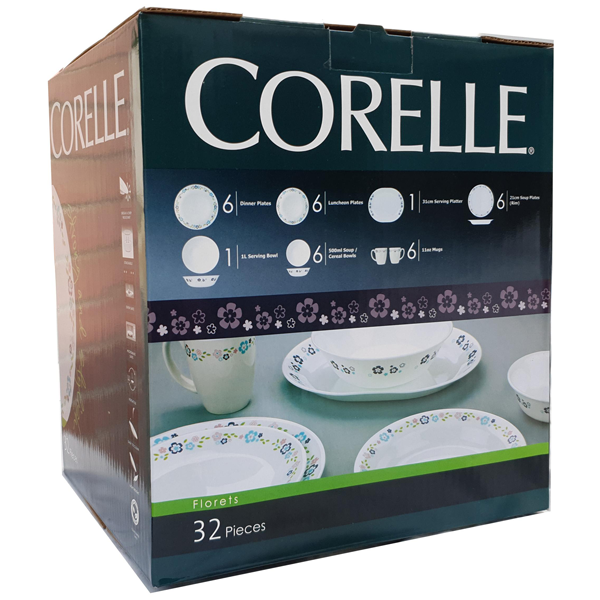 Corelle Livingware Series 32 Pcs Set Florets - bakeware bake house kitchenware bakers supplies baking