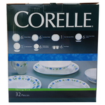 Corelle Livingware Series 32 Pcs Set Spring Blue - bakeware bake house kitchenware bakers supplies baking