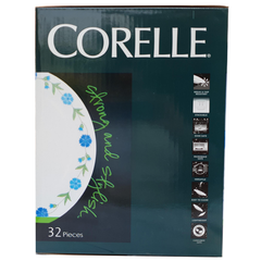 Corelle Livingware Series 32 Pcs Set Spring Blue - bakeware bake house kitchenware bakers supplies baking