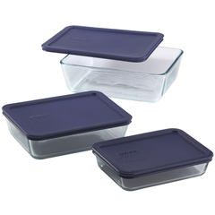 Pyrex Rectangular Glass Food Storage Container 6Pcs Set - bakeware bake house kitchenware bakers supplies baking