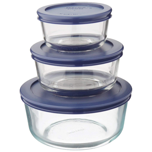 Pyrex Round Glass Food Storage Container 6Pcs Set –