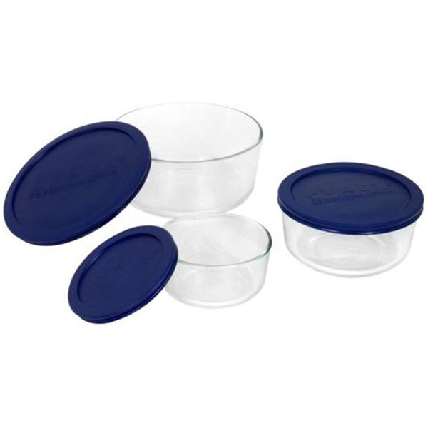 Pyrex Round Glass Food Storage Container 6Pcs Set - bakeware bake house kitchenware bakers supplies baking