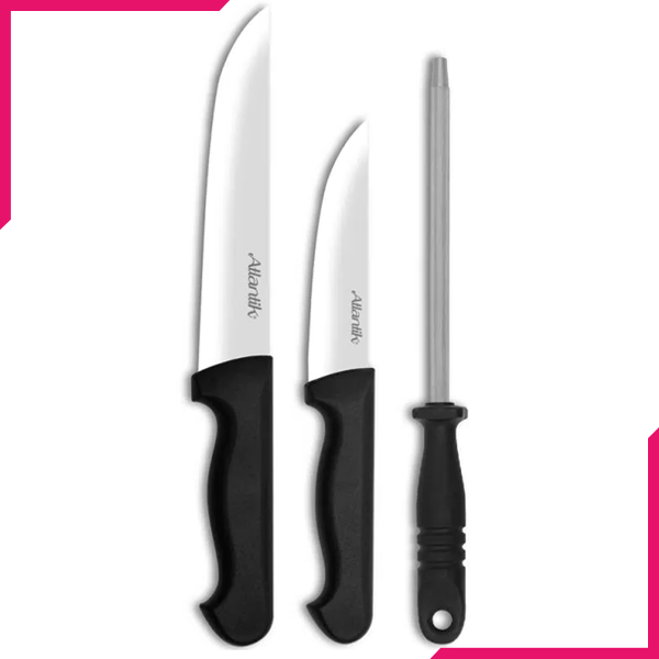 Pirge Atlantik Plastic Handle Trilateral Knife Set - bakeware bake house kitchenware bakers supplies baking