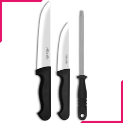Pirge Atlantik Plastic Handle Trilateral Knife Set - bakeware bake house kitchenware bakers supplies baking
