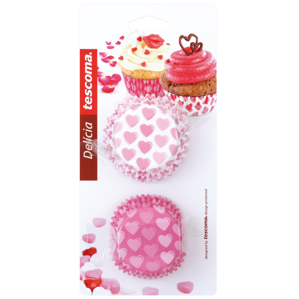 Tescoma Delicia Mini Cupcake Liner Hearts - bakeware bake house kitchenware bakers supplies baking