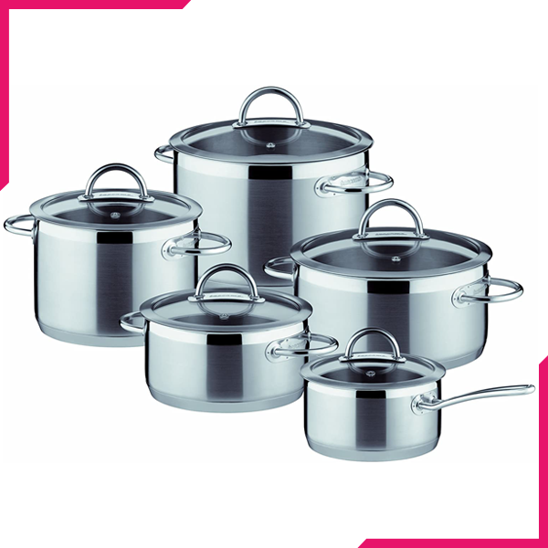 Tescoma Vision 10Pcs Stainless Steel Cookware Set - bakeware bake house kitchenware bakers supplies baking