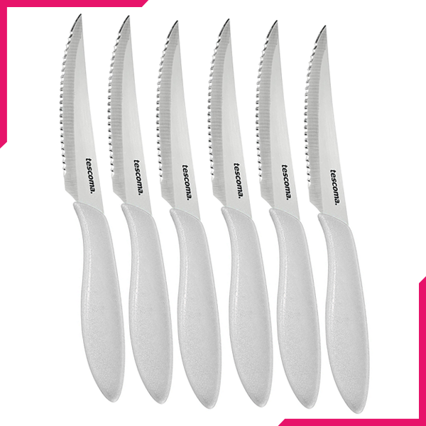 Tescoma Presto Steak Knives White 12cm - bakeware bake house kitchenware bakers supplies baking