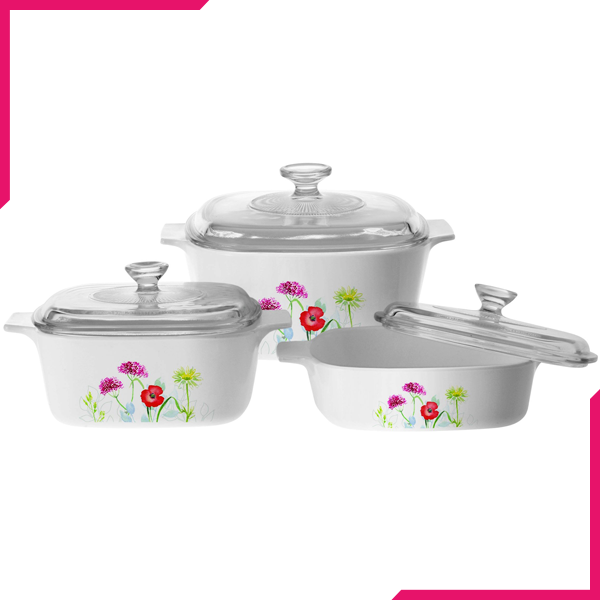 Corningware 6 Pcs Casserole Set - Daisy Feild - bakeware bake house kitchenware bakers supplies baking