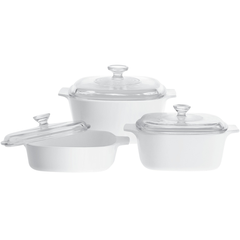 Corningware 6 Pcs Casserole Set - Just White - bakeware bake house kitchenware bakers supplies baking