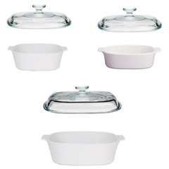 Corningware 6 Pcs Casserole Set - Just White - bakeware bake house kitchenware bakers supplies baking