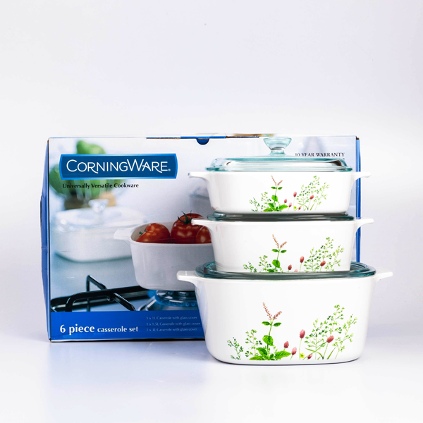 Corningware 6 Pcs Casserole Set - Provence Garden - bakeware bake house kitchenware bakers supplies baking
