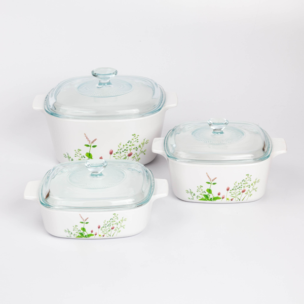 Corningware 6 Pcs Casserole Set - Provence Garden - bakeware bake house kitchenware bakers supplies baking