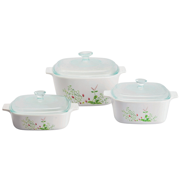 Corningware 6 Pcs Casserole Set - Provence Garden - bakeware bake house kitchenware bakers supplies baking