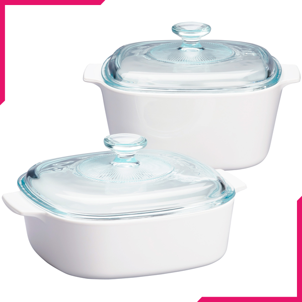 Corningware 4 Pcs Casserole Set - Just White - bakeware bake house kitchenware bakers supplies baking