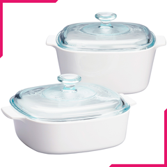 Corningware 4 Pcs Casserole Set - Just White - bakeware bake house kitchenware bakers supplies baking