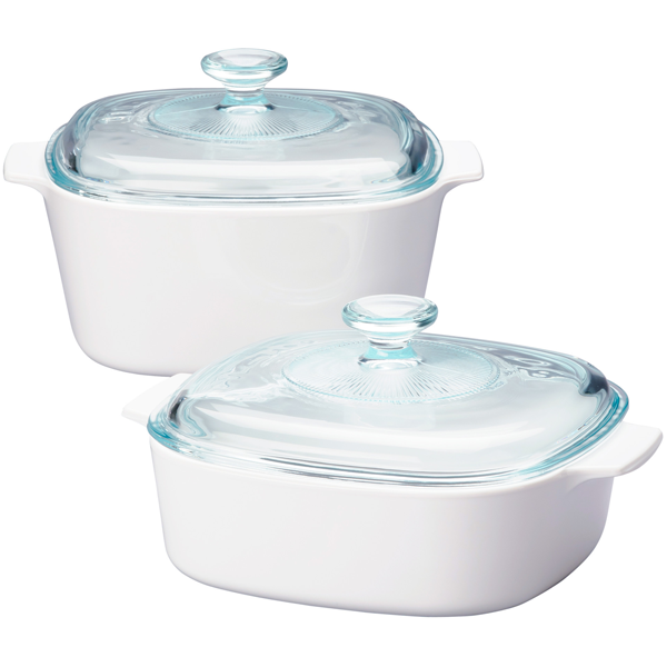 Corningware 4 Pcs Casserole Set - Just White - bakeware bake house kitchenware bakers supplies baking