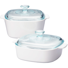 Corningware 4 Pcs Casserole Set - Just White - bakeware bake house kitchenware bakers supplies baking