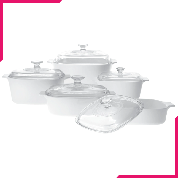 Corningware 10 Pcs Chef Classic Set Just White - bakeware bake house kitchenware bakers supplies baking