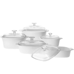 Corningware 10 Pcs Chef Classic Set Just White - bakeware bake house kitchenware bakers supplies baking