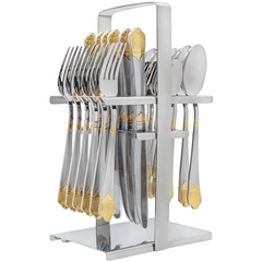 Elegant Cutlery Set 24Pcs - Golden Crown