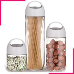 Brilliant Glassware Storage Jar Set 3Pcs - bakeware bake house kitchenware bakers supplies baking