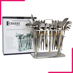 Elegant Cutlery Set 42Pcs - BsDot Golden - bakeware bake house kitchenware bakers supplies baking