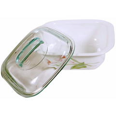 Corelle 1.41L Square Dish LillyVille W/ Glass Cover & Plastic Lid - bakeware bake house kitchenware bakers supplies baking