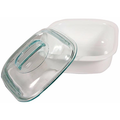 Corelle 1.41L Square Dish White w/ Glass Cover & Plastic Lid - bakeware bake house kitchenware bakers supplies baking