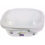 Corelle 1.41L Square Dish Plum W/ Glass Cover & Plastic Lid - bakeware bake house kitchenware bakers supplies baking