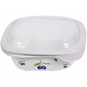 Corelle 1.41L Square Dish Plum W/ Glass Cover & Plastic Lid - bakeware bake house kitchenware bakers supplies baking