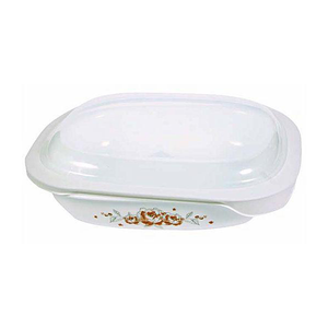 Corelle 1.89L Oblong Dish Brushed Stroke Roses with plastic cover - bakeware bake house kitchenware bakers supplies baking